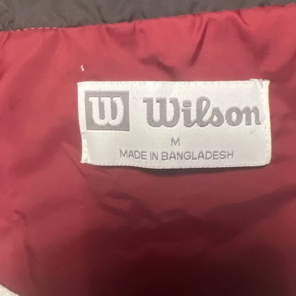 VTG Wilson Burgundy White Windbreaker Jacket Full Zip Athletic Sportswear Size M
